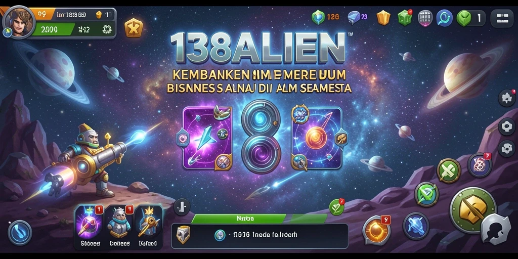 Screenshot menunjukkan gameplay mendalam 138ALIEN di luar angkasa.