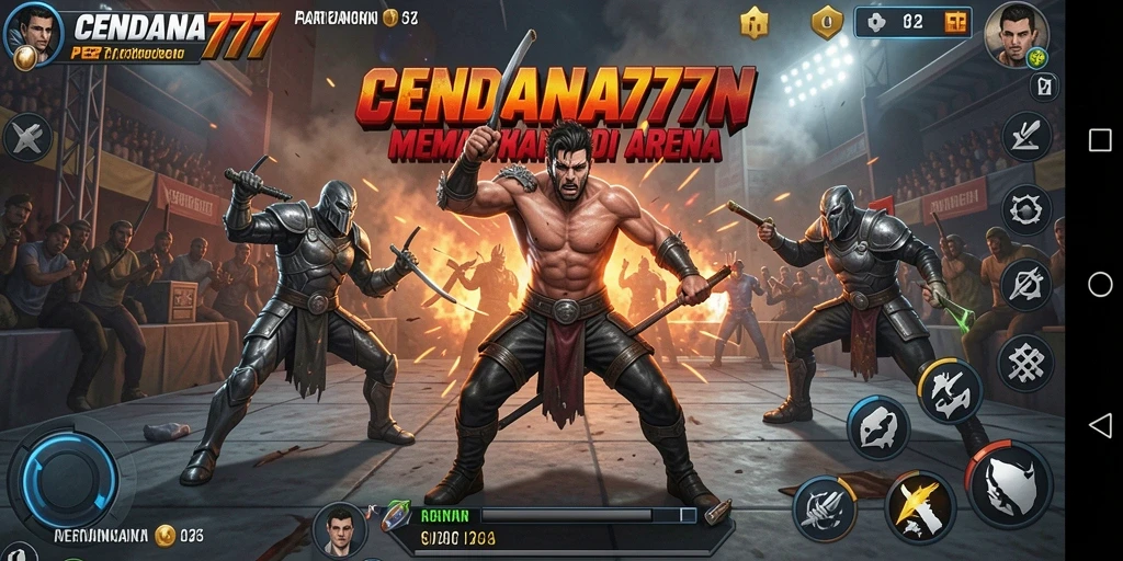 Tangkapan layar CENDANA777 memperlihatkan pertarungan epik antara karakter.