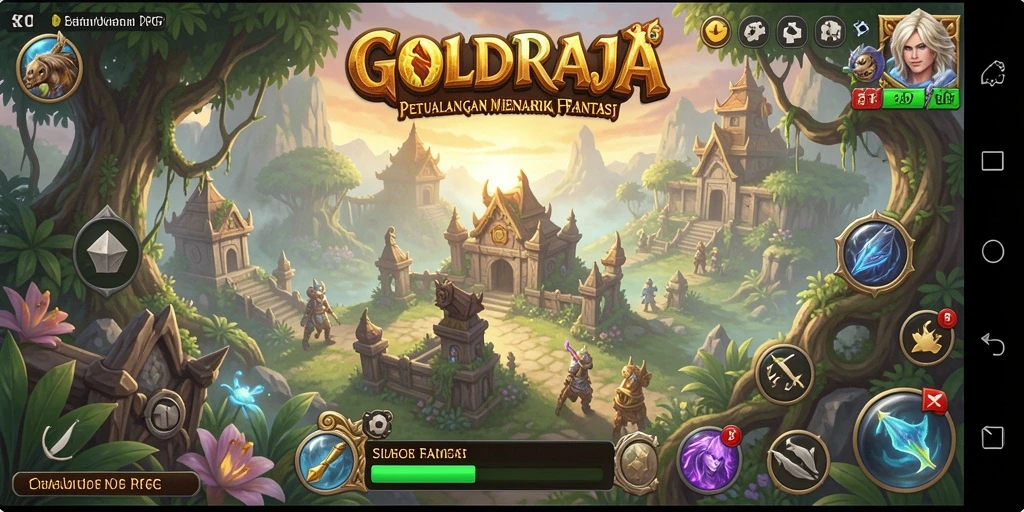 Tampilan gameplay fantastis dari GOLDRAJA yang menarik.