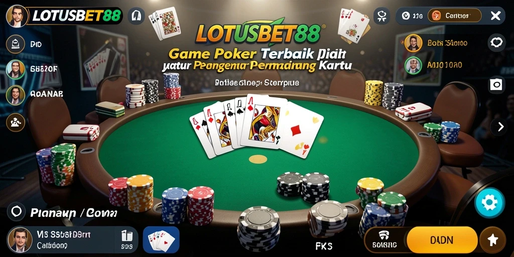 Tampilan gameplay poker LOTUSBET88 yang menegangkan.