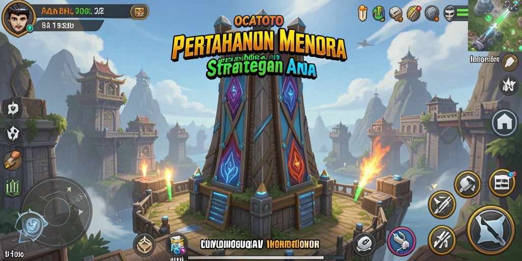 Tangkapan layar dari gameplay mendebarkan OCATOTO Tower Defense.
