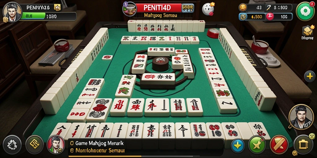 Tangkapan layar gameplay <strong>PENITI4D</strong> yang menampilkan keseruan bermain Mahjong.
