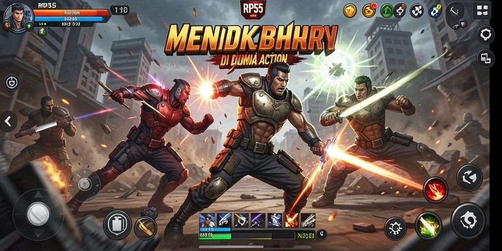 Tampilan aksi mendebarkan dalam gameplay RP55.