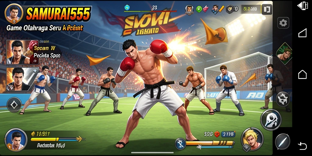 Tampilan gameplay menarik dari SAMURAI555 yang penuh aksi olahraga.