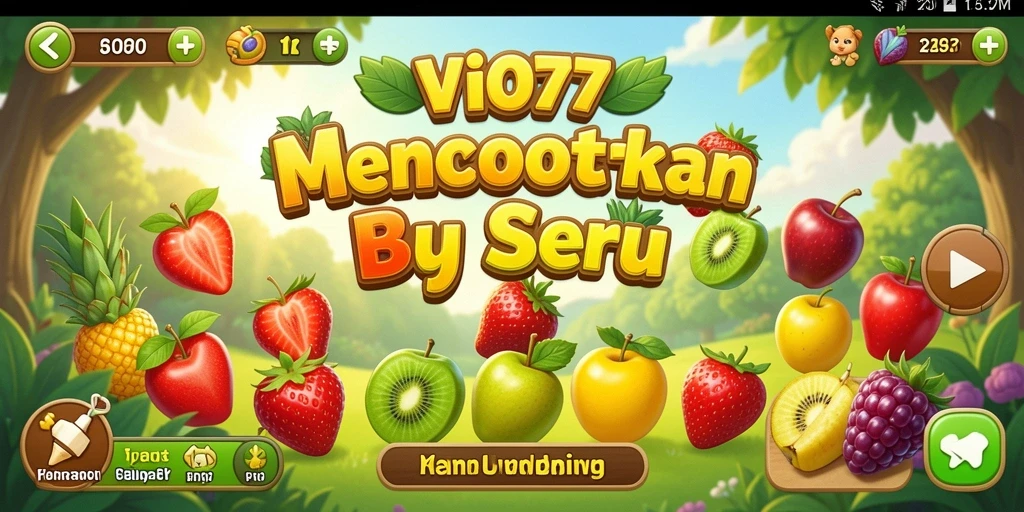 Tampilan gameplay VIO77 dengan aksi mencocokkan buah yang seru.