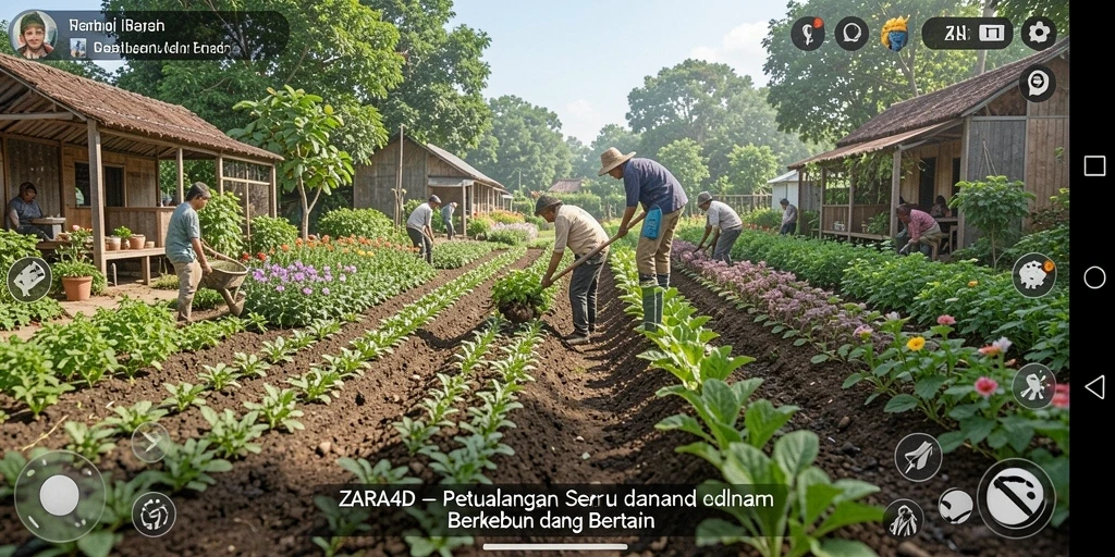 Screenshot menampilkan gameplay seru bertani di ZARA4D.